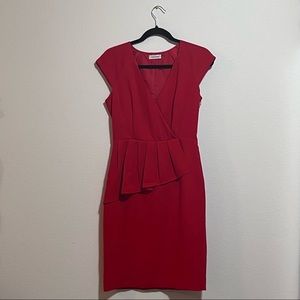 Super cute bodycon Calvin Klein red dress v neck